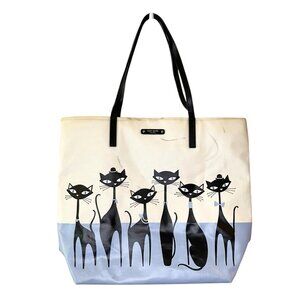 Kate Spade Jazz Things Up‎ Cool Black Cat Kitty Francis Tote Purse Bag *FLAWED*